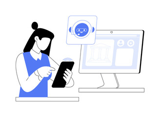 Poster - chatbot assistant abstract concept vector illustration.