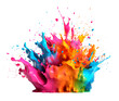 Colorful Paint Splash on white background, photo realistic illustration, generative ai