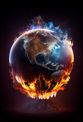 Wall Mural - Abstract Illustration of global warming