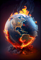 Wall Mural - Abstract Illustration of global warming