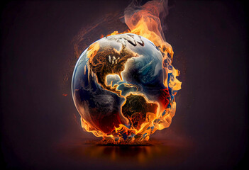 Wall Mural - Abstract Illustration of global warming