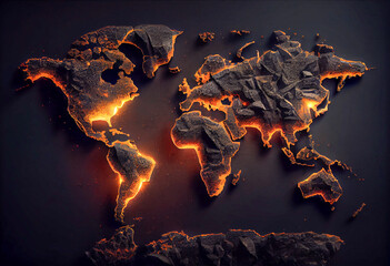 Wall Mural - Abstract Illustration of global warming
