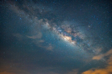 Canvas Print - The sky, The Stars, the twinkling stars of the Milky Way solar system, visible to naked eye at night. There is noise due to shooting in low light.