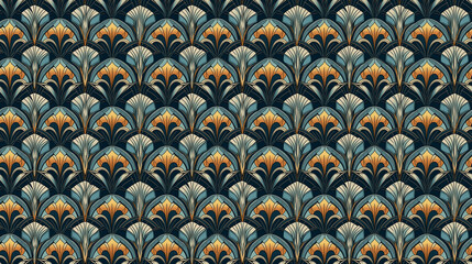 Wall Mural - Seamless Art Deco, pattern, created with AI Generative Technology