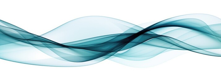 Wall Mural - Abstract blue smooth wave line on white background. Generative AI AIG21.