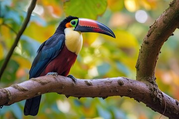 Canvas Print - vibrant bird resting on a branch