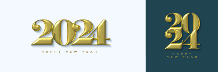 2024 happy new year gold