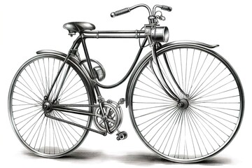 Poster - vintage bike isolated on white background. Generated by AI.