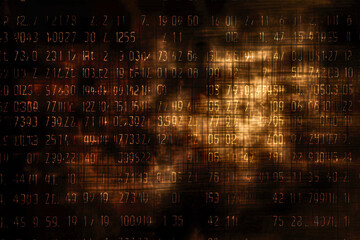 Poster - bits and bytes on a dark background. binary code. Generative AI