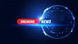 Abstract world breaking news concept background urgent news coverage latest news on a blue background.