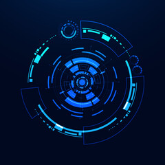 Fototapete - Abstract circle circuit board speed futuristic modern on blue background