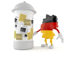 Canvas Print - German character with advertising column