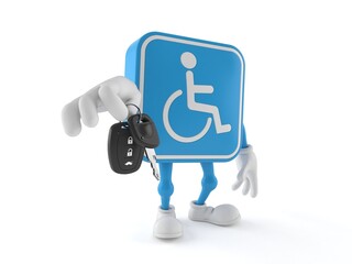 Sticker - Handicapped character holding car key