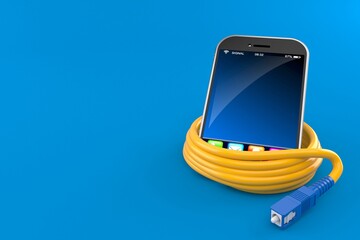 Poster - Smartphone with optic cable