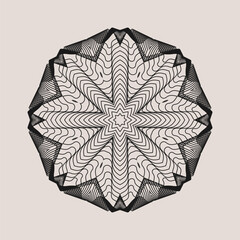 Poster - Symmetrical composition of wavy lines. Abstract element for design. Vector illustration.