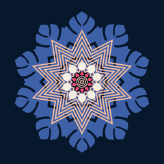 Poster - Symmetrical composition. Abstract element for design. Vector illustration. A pattern of deformed stripes.