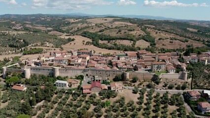 Wall Mural - Aerial view of the medieval village of Magliano in Tuscany