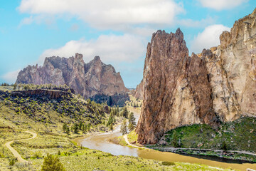 Wall Mural - Rocky mountains with a river in a valley