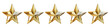An elegant set of glass golden stars designed for product rating, created using generative AI