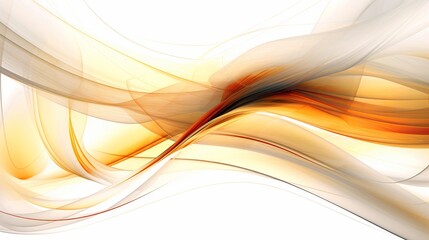 Wall Mural - Abstract digital art featuring vibrant gold lines on a white background. Generative Ai