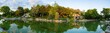 The panoramic view of the artificial pond in Ankara 50th Year Park (50. Yil Parki).