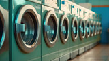 Fototapeta  - A row of industrial laundry machines