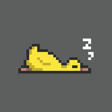 This Is Duck In Pixel Art With Colorful Color And Black Background ,this Item Good For Presentations,stickers, Icons, T Shirt Design,game Asset,logo And Your Project.