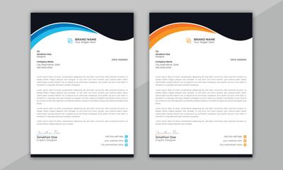 Wall Mural - modern creative & clean business style letterhead bundle. modern and minimalist company business let