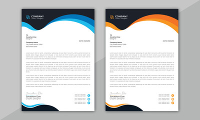 Wall Mural - modern creative & clean business style letterhead bundle. modern and minimalist company business let