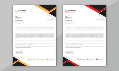 Wall Mural - clean and professional corporate company business letterhead template design with color variation bu