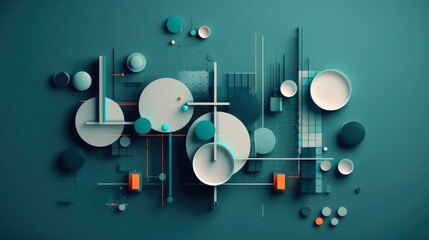 Scientific future technology. Abstract geometric for business presentation. flyer, poster, network technology communication background, Generative AI illustration