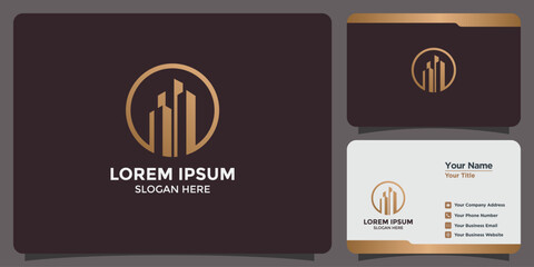 Wall Mural - building design logo and business card