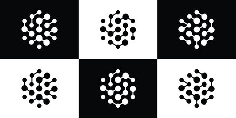 Wall Mural - logo design technology connection in hexagonal icon vector inspiration