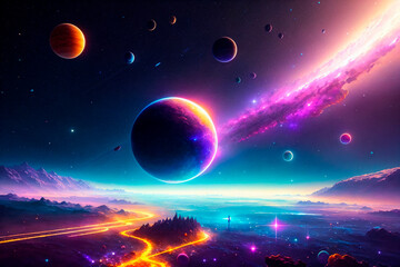 Wall Mural - generative concept art illustration. generative ai.