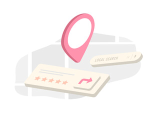 Poster - local search for business growth - online digital marketing strategy. local ranking and visibility -