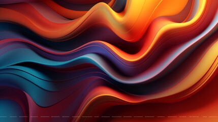 Poster - abstract background with waves, Generative AI	
