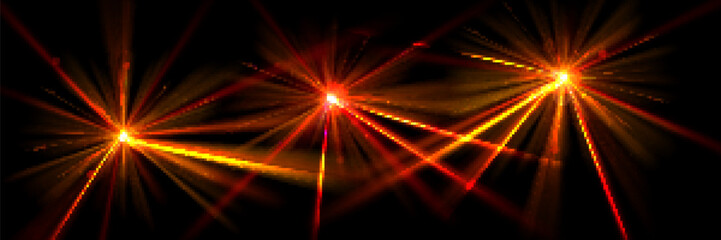 Poster - 3d red light party laser effect on disco concert show in nightclub. magic beam neon glow celebration