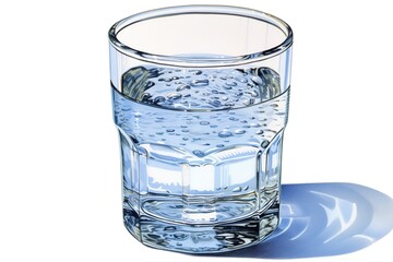 Aufkleber - glass of water isolated on white background. Generated by AI.