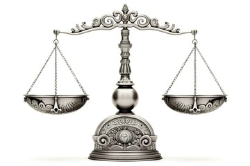 Aufkleber - scale balance concept. scales isolated on white background. Generated by AI.