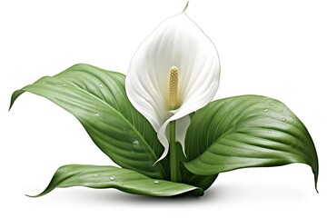 Poster - peace lily isolated on white background. Generated by AI.