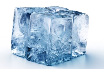 Poster - ice cubes isolated on white background. Generated by AI.