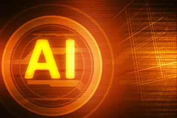 2d illustration Artificial Intelligence (AI) concept

    