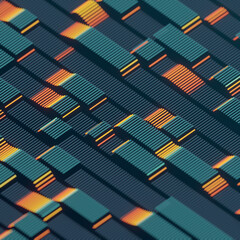 Aufkleber - Digital illustration visualizing the concept of corporate computing, data analysis. 3d rendering