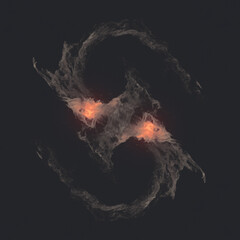 Aufkleber - Bright flames wriggle in a magical fire vortex. 3d rendering background. Digital illustration