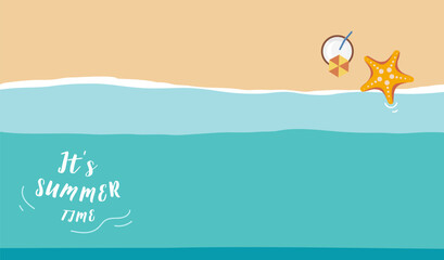 Wall Mural - Summer background with sea and beach .Vector summer banner