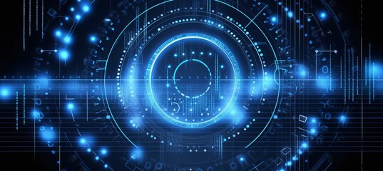 Poster - Technology network virtual space system background. Generative AI technology.