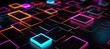 Glow colorful blockchain data network system technology background. Generative AI technology.