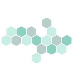 Poster - Futuristic green random digital hexagons, honeycomb elements