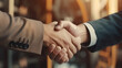 © piggu - handshake of  businessman closed up. collaboration and teamwork concept. generative AI