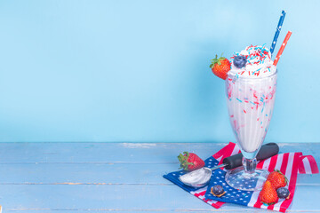 Wall Mural - Patriotic USA milkshake